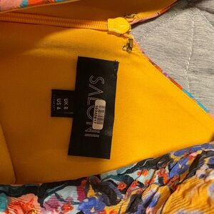 Saloni Floral Dress with Yellow Lining